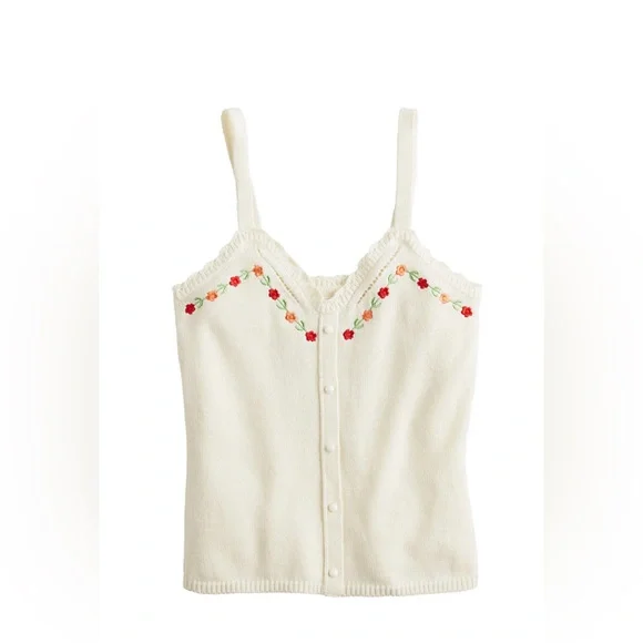 LC Lauren Conrad embroidered sweater tank 🌸🌼 - Picture 2 of 6